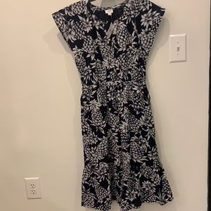 JCrew Navy Pineapple Dress Size 4